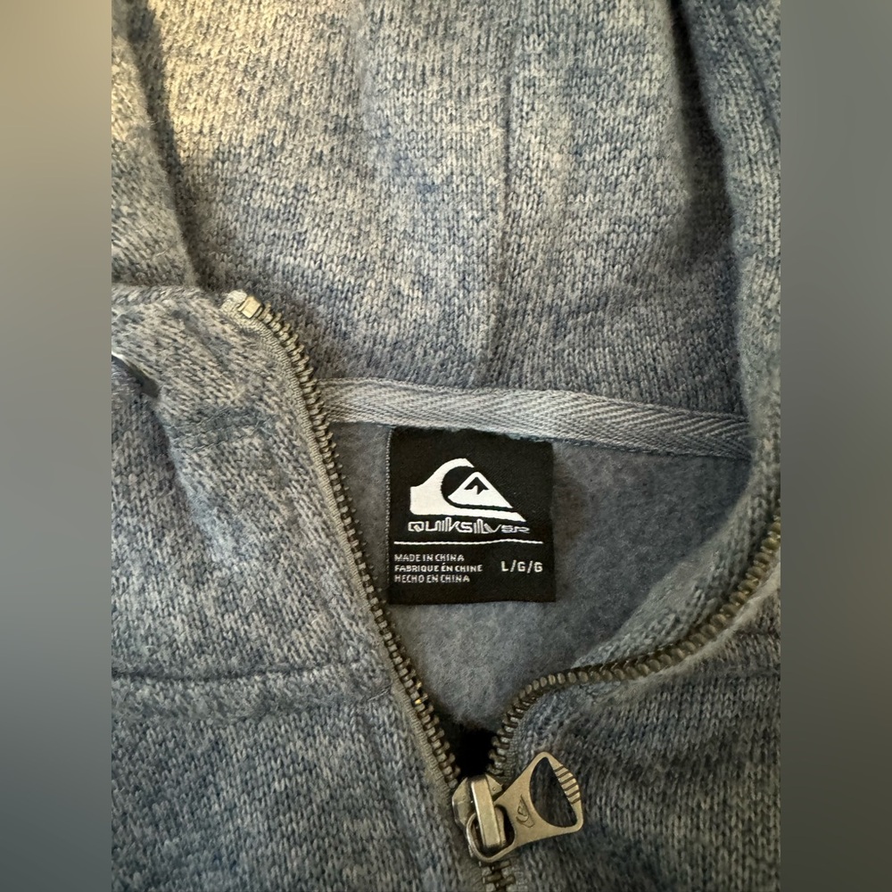 Quiksilver Men’s Fleece Pullover Hoodie Gray Size Large L Surf Skate Outdoor - Picture 6 of 8